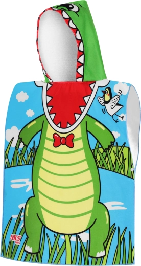 Poncho in microfibra per bambini con cappuccio NILS Aqua Crocodile