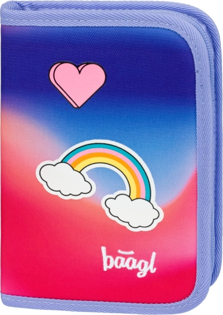 BAAGL astuccio scolastico a un piano arcobaleno rosso