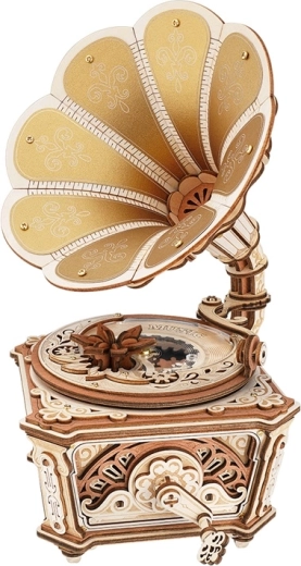 RoboTime puzzle 3D in legno del gramofono musicale Diva