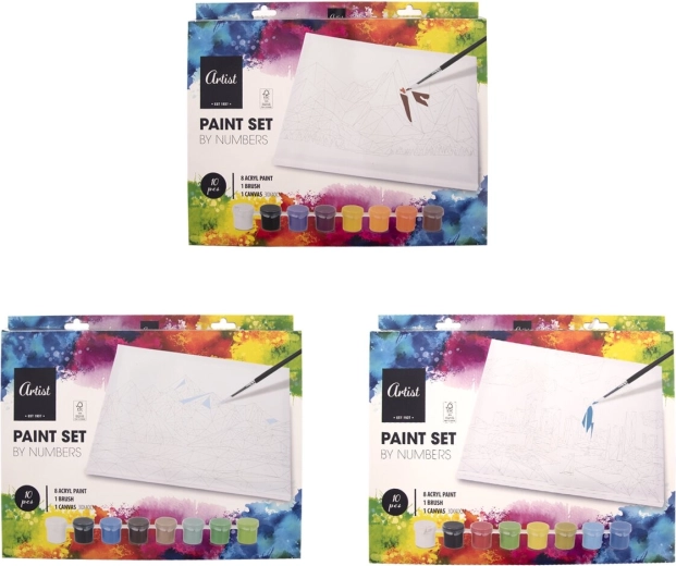 Set creativo di pittura con i numeri – mix di motivi (10 pz)