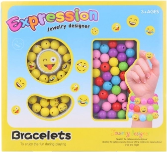 Perline da infilare con faccine Emoji, set creativo in scatola