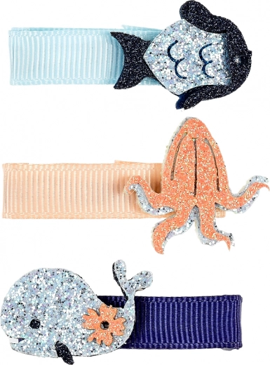 Fermagli per capelli con motivo marino - 3 pz