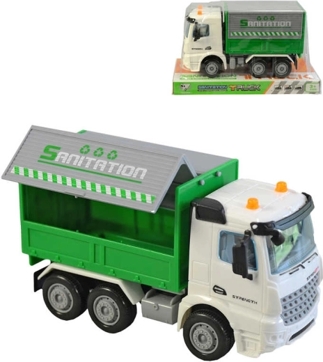 Camion della spazzatura da lavoro a ruota libera 16 cm - 1 pezzo