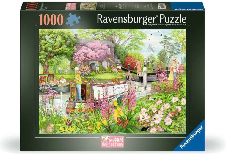 Puzzle Ravensburger Cosy Café Collection n. 4: Caffè sul fiume 1000 pezzi