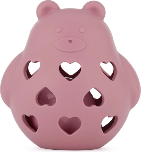 Petite&Mars sonaglio e massaggiagengive in silicone Bear Basil dusty rose