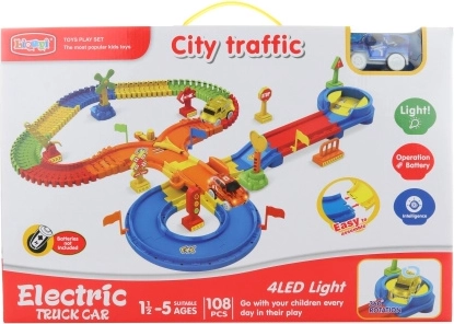 Pista luminosa con macchinina a batteria