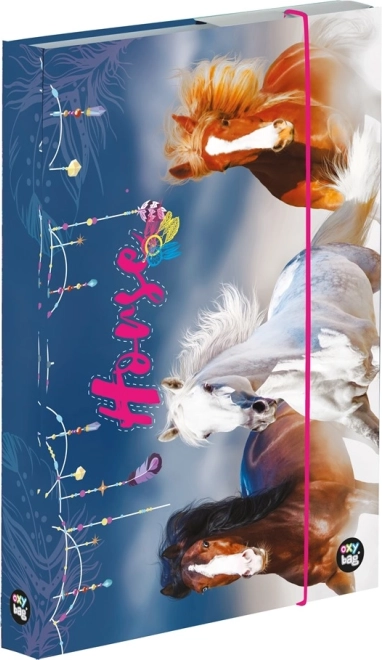 Scatola per quaderni A5 con motivo di cavallo