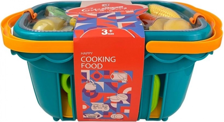 Cestino con cibi da tagliare – verde scuro