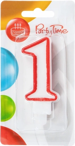 Candela di compleanno numero 1 rossa