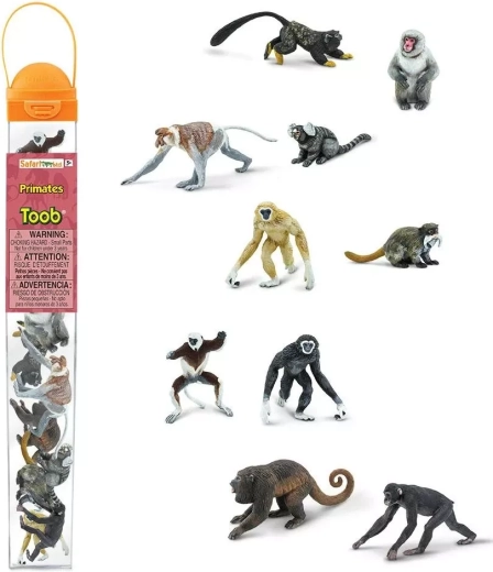 Tubo con figurine di primati Safari Ltd. (10 figure)