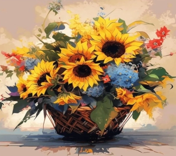 Norimpex pittura con diamanti Girasoli 30 × 40 cm