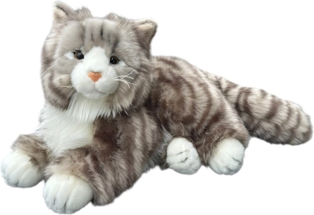 Figura decorativa di un gatto norvegese sdraiato, 30 cm