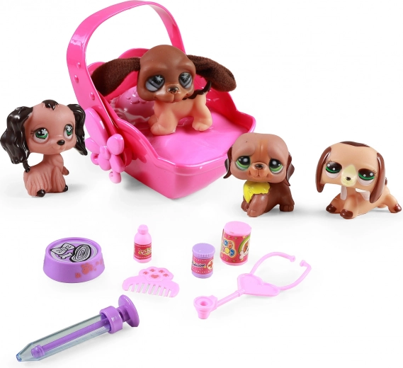 Set di giocattoli per cani con trasportino luminoso e sonoro