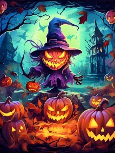 Pittura con diamanti Spaventapasseri 30 × 40 cm