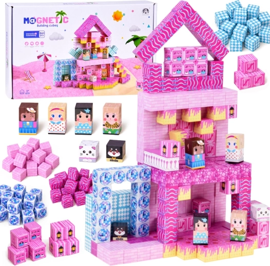 Cubetti magnetici casa – mattoncini da costruzione e pixel, 261 pezzi