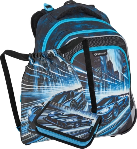Bagmaster LUMI piccolo set scolastico per bambini di prima elementare – auto