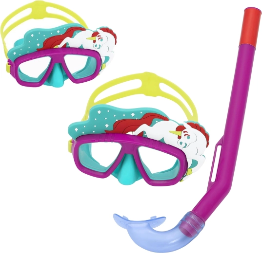 Bestway set da snorkeling per bambini unicorno rosa