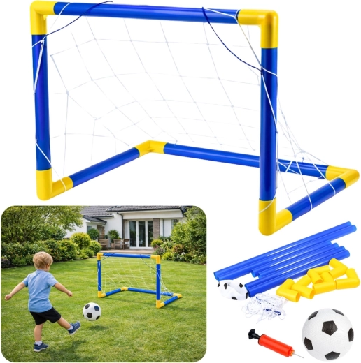Porta da calcio per bambini con rete, pallone e pompetta 62 × 40 cm
