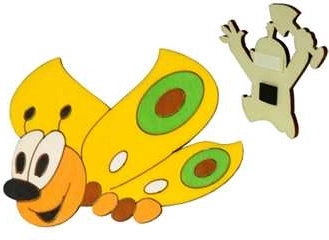 Calamita in legno farfalla gialla Dodo