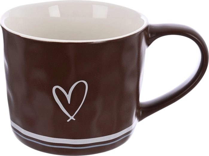 Tazza in porcellana Cuore 0,4 l marrone