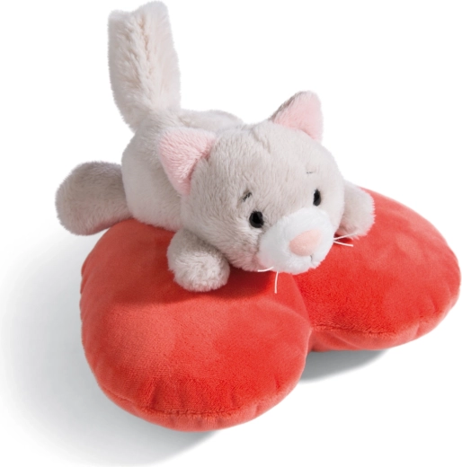 Gattina di peluche soffice NICI con cuore 13 cm Green