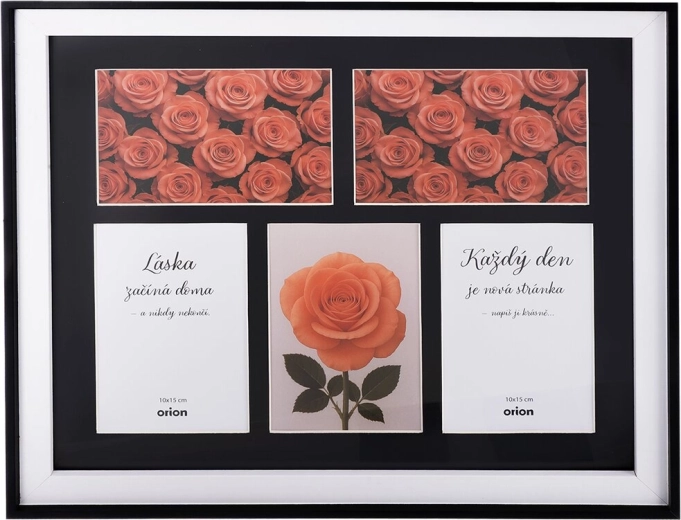 Cornice portafoto collage in legno per 5 foto 10 × 15 cm, nera