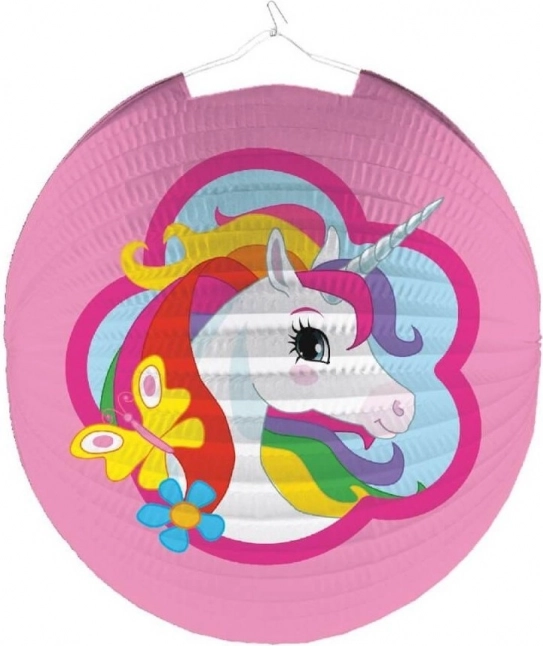 Lanterna di carta con motivo di unicorno