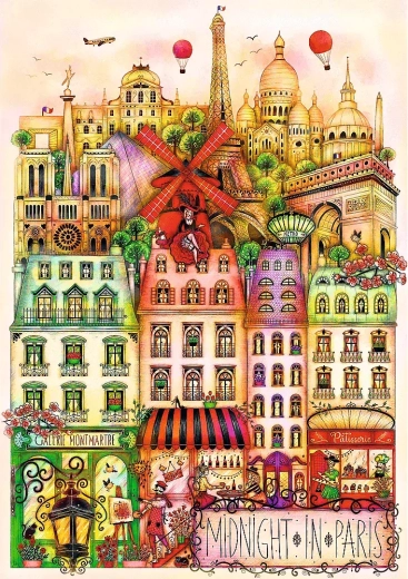 Puzzle TREFL Premium Plus Mezzanotte a Parigi 1000 pezzi