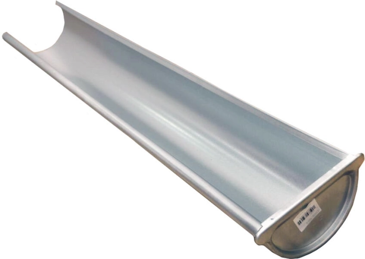 Canale terminale destro 330 mm, 1 m, acciaio zincato