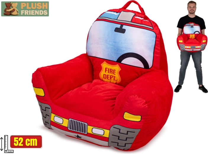 Plush Friends poltroncina in peluche per bambini con tema servizi di soccorso 52 cm