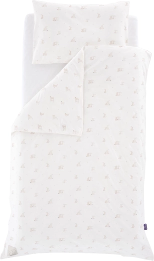 Träumeland biancheria da letto in jersey HopHop Bunny Beige 100 × 135 cm + 40 × 60 cm
