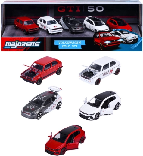Set regalo di modelli in metallo Volkswagen Golf GTI, 5 pezzi