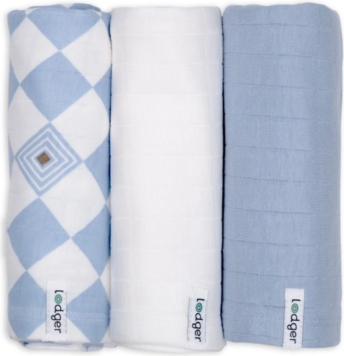 Swaddler Lodger in cotone biologico Blue fogg, 70 × 70 cm (3 pz)
