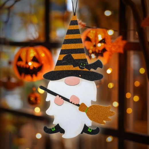 Decorazione Halloween sospesa a forma di folletto in schiuma 44 × 26 cm