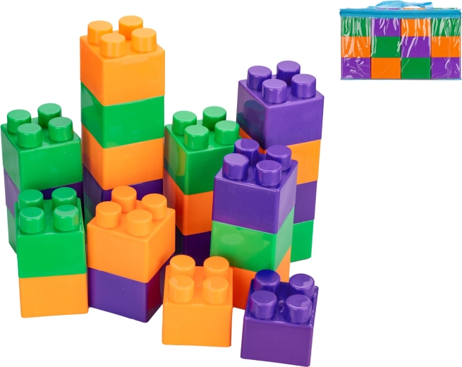Blocchi da costruzione 9 cm, 24 pezzi in borsa