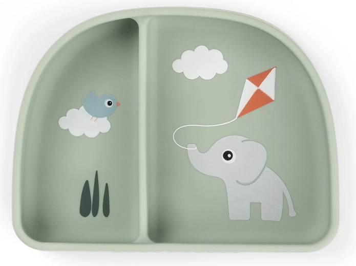 Done by Deer ciotola con ventosa con scomparti stick&stay playground verde