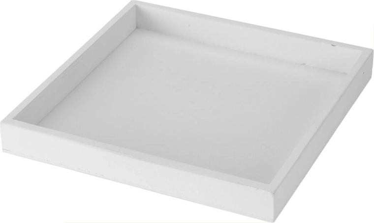 Vassoio decorativo in legno 25 × 25 × 3 cm bianco