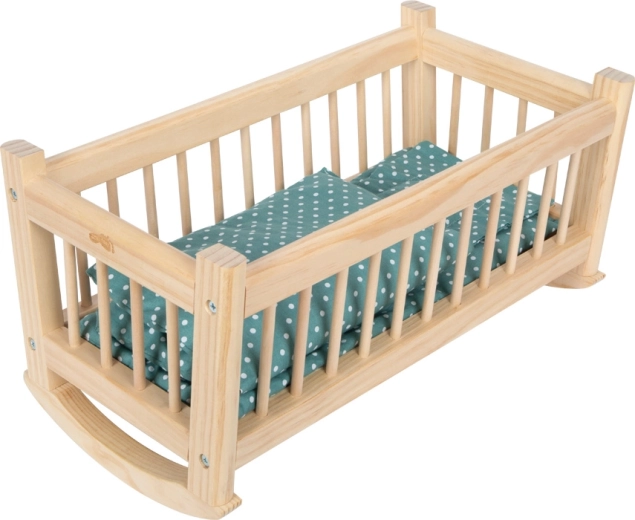 Culla in legno per bambole con biancheria da letto small foot