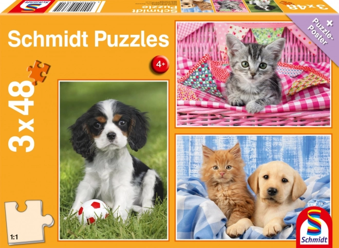 Puzzle i miei animali preferiti 3x48 pezzi