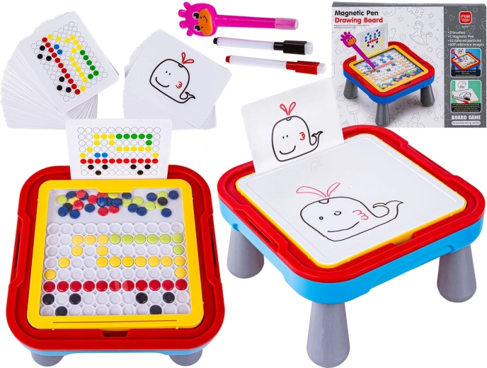 Lavagna educativa magnetica e cancellabile 2 in 1 con tavolino e penna