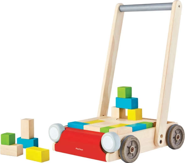 PlanToys girello in legno con cubi