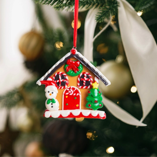 Decorazione magnetica natalizia 2 in 1 casetta di pan di zenzero con pupazzo di neve