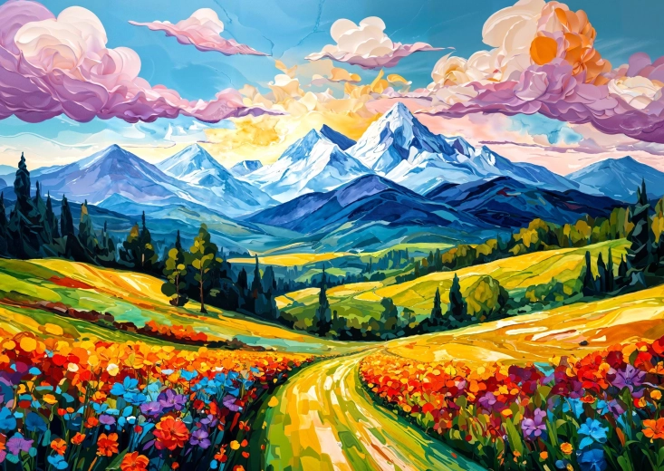 Puzzle Enjoy valle fiorita 1000 pezzi