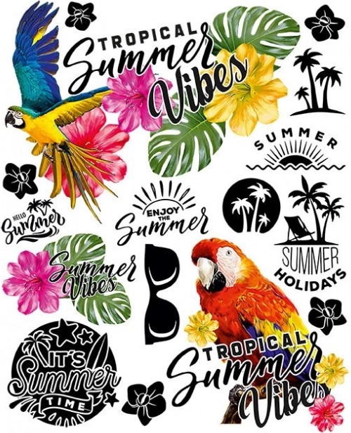 Applicazioni termoadesive estive – foglio grande 20 × 30 cm