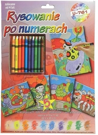 Classico album da colorare – dipingere secondo i numeri con pastelli a cera - 1 pezzo