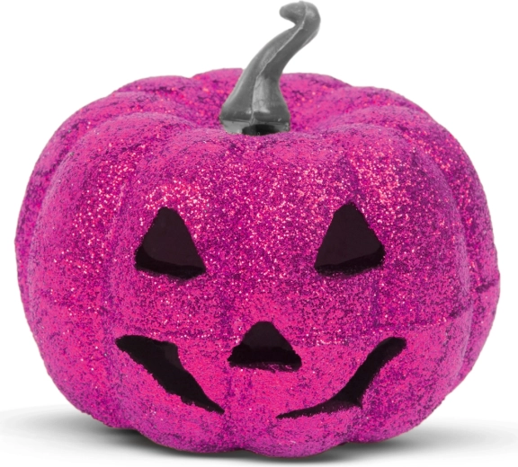 Decorazione LED RGB di Halloween a forma di zucca in schiuma, viola, 11 cm