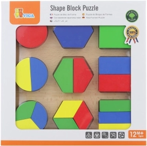 Puzzle a incastro in legno colori e forme