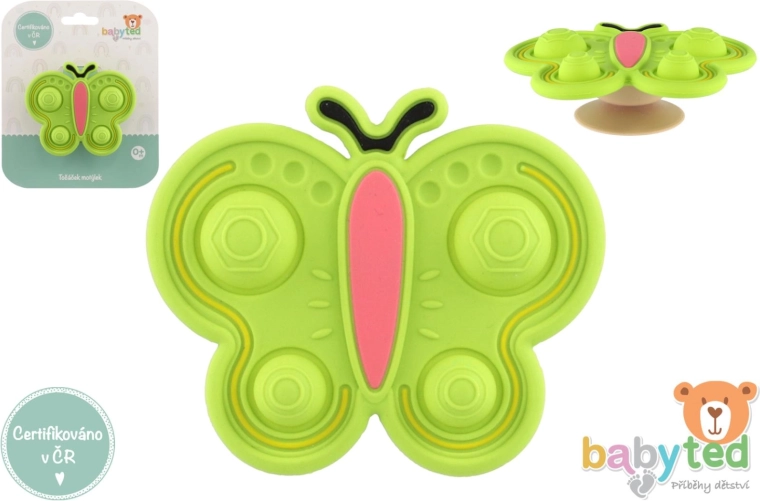 Giocattolo sensoriale rotante a farfalla in silicone e plastica 9 × 5,5 cm