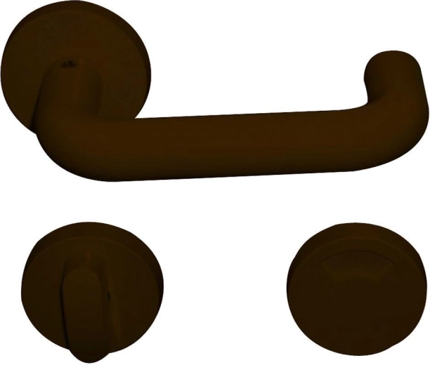 Maniglia per porta WC con indicatore, marrone, plastica