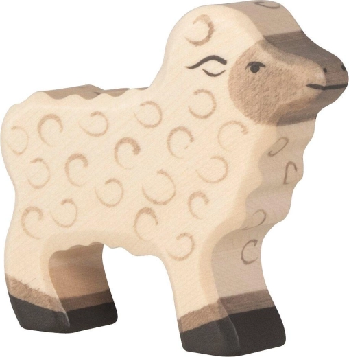 Figurina in legno di agnello